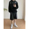 Mäns shorts Syuhgfa Leather Spring Summer Style Korean Loose Casual Solid Color Short Pants Pocket 2024 Manlig trend