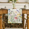 Daisy Eucalyptus Lavande Floral Feuilles de linge d'été Runner Spring Kitchen Dining Table Decor Holiday Wedding Party Decor