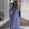 Arabe Sharon a dit la robe de soirée sirène lilas avec manches de cap 2024 Dubaï Femmes de fête formelles de fête