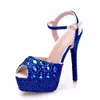 Dress Shoes Crystal Queen Rhinestone Sandals Wedding Women Extreme High Heels Ladies Silver Pumps Platform Summer H240409 UBHC