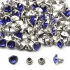 50Sets/Pack 8mm Rhinestone Rivet Glass Crystal Double Cap Rivet Stud Spike Diy Leathercraft Shoes Bags Decor Accessories