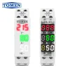 DIN RAIL 3in1 eenfase ampère spanningsfrequentiemeter AC 0-99Hz 100A voltmeter Indicator LED Digitale display 110V 230V Tomzn