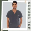 Deep Skyblue Medical Scrubs Tops Men Scrubs Shirts 의사 작업복 간호사 유니폼 간호 옷 수술 부부 실험실 블라우스