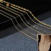 Pendant Necklaces Vnox Basic Thin Snake Box Singapore O-Chain Necklace Womens Gold Stainless Steel Necklace 40-45cm LongQ