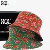 Mode hink hatt nordöstra stora blommor vår och sommar fiskare sunhat för män kvinnor mössa kinesisk stil bomull dubbel sida240409