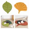 Cat Beds Furniture Leaf Shape Dog Bed Mat Washable Medium Small Kennel Pad Pet Bed 28x 24.4