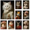 Ritratto animale Royal Fox Dog Cat Deer Deer Bear Duck Rabbit Poster Stampa Art Wall Art Stupy Room Decor Home Decor Regalo