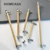 Ihomcasa Natural Wood+Golden Brass T-Bar мебель для дверных ручек