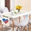 Table Cloth For Kitchen Scarf Dining Dresser Day Farmhouses Independence Decor Runner Decorative Banner Light Napkins Linen