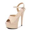 Dress Shoes 2022 Pole Dance Stripper High Heels Dames Sexy Show Sandals Party Club 15 cm platform Wedding H240409 CD6N