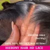 Hiebony Hair Real HD Lace 13x4 13x6 Pełna czołowa niewidzialna koronkowa skórki 4x4 5x5 6x6 7x7 HD Lace zamknięcie