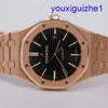 Fashion AP nadgarstka Epicka Royal Oak 15400or męska zegarek 18K Rose Gold Black Black Automatyczne mechaniczne Szwajcarskie Słynne zegarek Luksusowy złoty zegarek 41 mm