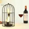 Ljushållare Creative Bird Cage Iron Hollow Table Lamp Varmt ljus Retro ljusstake