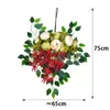 Decorative Flowers Artificial Plants Garland Christmas Wreaths Doors Flower Indoor Outdoor Hanging Decoration Wedding Peony Home Decor