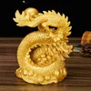 Kinesisk maskot tamronprydnader harts harts Lucky Dragon Sculpture Statue Home Decor Accessories 240408