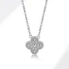 Srebrna diamentowa kolczyka koniczyka wisiorka dla kobiet - elegancka biżuteria modowa z łańcuchem, bransoletka idealna na urodziny, ślub, prezenty świąteczne