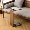 Nordisch massives Holz Beistelltisch schwarzer Walnusssofa Ecktisch Japanischer Stil Wohnzimmer Kaffeetisch Einfacher kleiner Beistelltisch Bk55