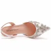 Sukienka Buty Crystal Queen Women White Wedding Kids Sandals Sandals Cienkie wysokie obcasy Eleganckie komfortowe złote pompki tłokowe stiletto H240409