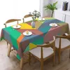 Table Cloth Rectangular Tablecloth Colorblock Multicolor Waves Fashion Cover Custom DIY Christmas Party Decoration