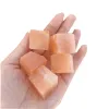 Natural High Quality Orange Selenite Cube Healing Quartz Crystal Tumbled Cube Aquarium Stone for Gifts Home Decor