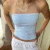 Женские танки Camis Xingqing Tube Top Y2K Fashion Clothing Женская гранж -полосы/сплошной плеч без бретека