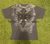 T-shirts masculins Y2K Mens Vintage arrière arrière T-shirt graphique gothique gothique rond à manches courtes top nouveau chemise de mode H240408