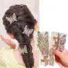 Rhinestone Movable Butterfly Hairpin Shiny Rhinestone Three-Dimensional Cute Duck Clip Girls Headwear Nice Birthday Gift