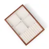 LINEN smycken Tray Wood Grain Ring Earring Halsband Armband Display Panel smycken Display förvaring Rack Showcase Accessories