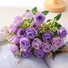 Decorative Flowers Simulation 10 Rose Roses Korean-Style Bouquet Fragrant Concubine Home Wedding Ornamental Flower