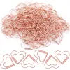 50st/Set Metal Paper Clips Hearts Mini Binder Clip Bokmärke Bok Bindning Note Decor Stationery School Office Bindningstillbehör