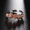 Clusterringe Damen Rose Ring Sexy Luxus High-End-Schmuckzubehör Liebhaber Geschenk zweifarbige Gold Engagement