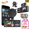 3Channel Dash Cam for Cars WiFi App Car DVR Video Recorder Bakvy Kamera för fordonsgåva Anti-Glase Glasses Car Assecories