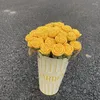 Dekorative Blumen gestrickte Wolle Rosenblum Hand stricken Häkel gewebt Künstliche Pflanzen Hochzeit Party Dekor Valentinstag DIY Geschenke
