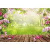 Spring Landscape Backdrops Flowers Forest Baby Shower Birthday Portrait Photographic Room Decor Background Photo Studio Props