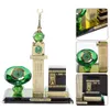 Muslim Crystal Clock Ramadan Miniature Ornament Clock Tower Islamic Architecture Figurine Handicraft Home Desktop Car Decoration 240403