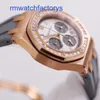 AP Tauchgelenkwache 26231or Royal Oak Offshore Panda Ladies 18K Roségold Diamond Uhr Automatisch mechanische Schweizer Luxus -Uhr -Wächter 37mm