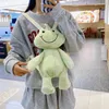 Sagnose da scuola Woems Sorridimento di peluche FROG GIRN Girl Cuore Furry Cartoon Backpack con bambola carina