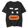Męskie koszulki Nowe Harajuku duże usta kieszeń na zamek kieszonkowy ten sam nadruk Y2K Street Hip Hop Kawaii Ubrania Owwała koszulka Kpop Kpop Ubranie J240409