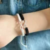 Bangle 2sts Infinity Handgjorda armband Set Friendship Love Couples Jewelry
