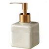 Dispensateur de savon liquide léger luxe Hand Sanitzer Holder Ceramics Travel Portable Bathroom Manitizer bouteilles de shampooing Gel Gel Gel