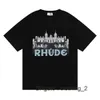 Designer pour hommes T-shirt Rhude Femmes Chemises Tshirt Print Streetwear Outdoor Fashion Short Sum Casual Casual Loose