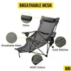 Camp Furniture Cam Chairs Folding Chair Lounge 330 Lbs Capacity W/ Footrest Mesh Cup Holder Storage Bag Drop Delivery Sports Outdoors Dhaiz