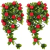 Party Decoration 2 PCS Simulated Fruit Hanging Ornament Grönska dekorera dekorativa Po Props Livtro Fake Plast Plastic Artificial Spett