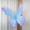 Flores decorativas de papel 3D Giant Yarn Paper Butterfly Wedding Party Garden de jardim ao ar livre para decoração de casa grande show DIY tridimensional