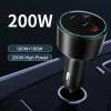 Ubigbuy 200 Вт автомобильное зарядное устройство 3-порт Quick Charge 3.0 USB C PD 100W PPS 45W Super Fast зарядка для MacBook Pro iPhone 15 Samsung S23