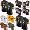 3 Russell Wilson George Pickens 2 Justin Fields TJ Watt Futbol Jersey Joey Porter Jr Najee Harris Troy Polamalu Pat Freiermuth Cameron