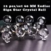 Figurine decorative 12 pezzi Clear 3D Zodiac Sign Star Set Crystal Ball Laser Inciso Sfera Sfera Artigianato Artigianato Decorazioni per la casa Ornament di compleanno