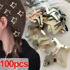 2/4/100 stcs Silver Star Hair Clips voor meisjes Filigraan Star Metal Snap Clips Haarspelden Bronrettes Haar sieraden Nickle gratis lood gratis