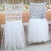 Pokrywa krzesełka 1PCS El Chifon Cover Office Sprzedaż na wesele imprezowe jadalnia świąteczne wystrój wydarzenia