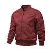 Gränsöverskridande stativ krage flygjacka Spring Autumn MA1 Pilotjacka Baseball Uniform Solid Color Mens Coat 240321